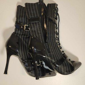 Funtasma - Black Pinstriped 4inch Heels Size 7
